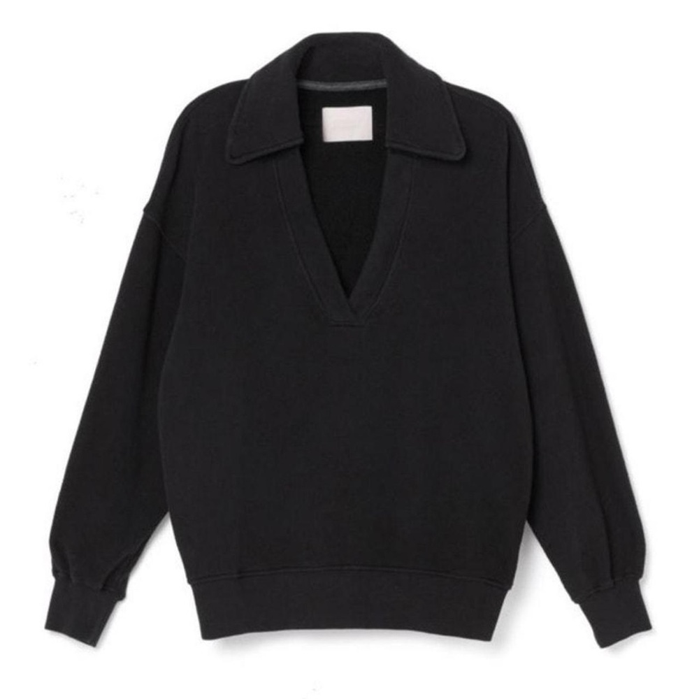 Citizens of Humanity Rosalia Polo Neck Sweatshirt Black Small NWOT Contemporary